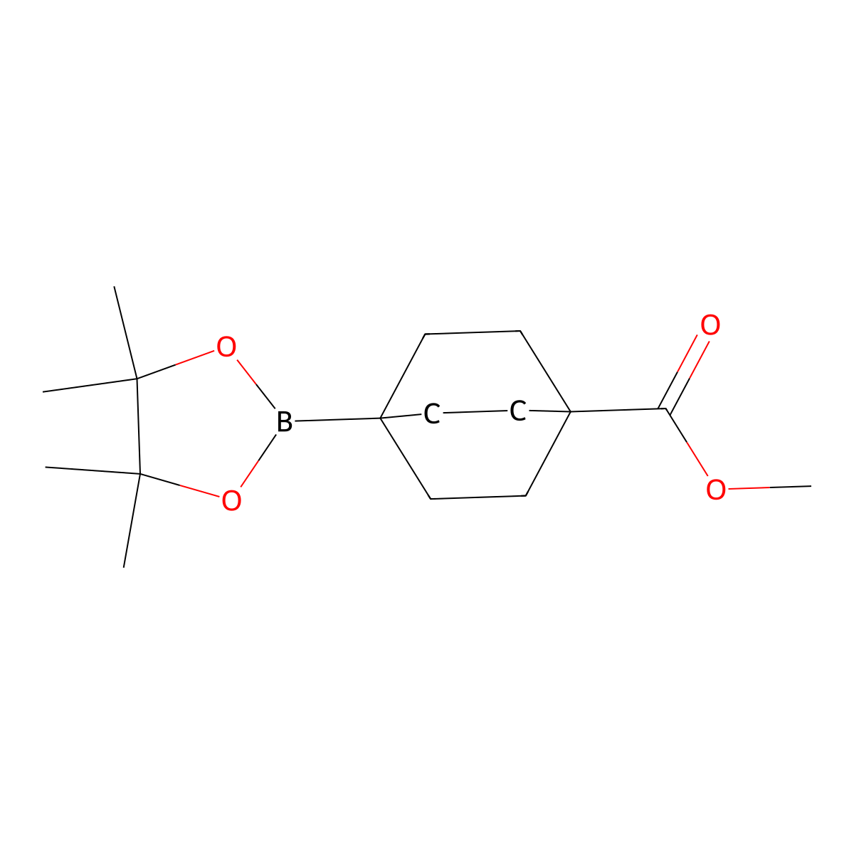 Methyl 4-(tetramethyl-1,3,2-dioxaborolan-2-yl)bicyclo(2.2.2)octane-1-carboxylate molecular structure, CAS 2245109-85-5