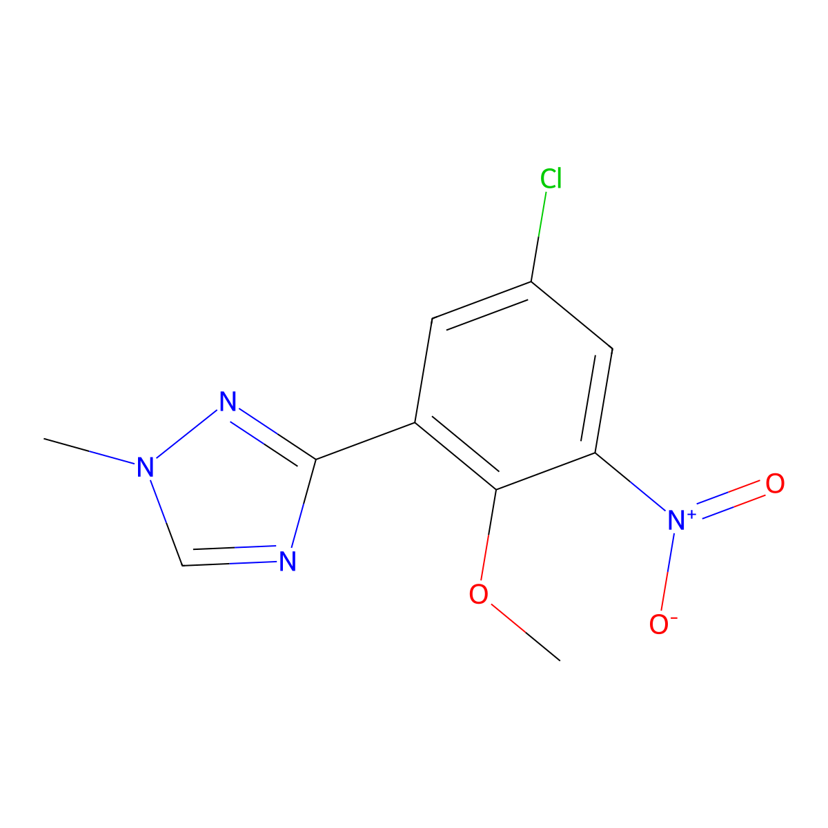 3-(5-Chloro-2-methoxy-3-nitrophenyl)-1-methyl-1H-1,2,4-triazole molecular structure, CAS 2245111-21-9