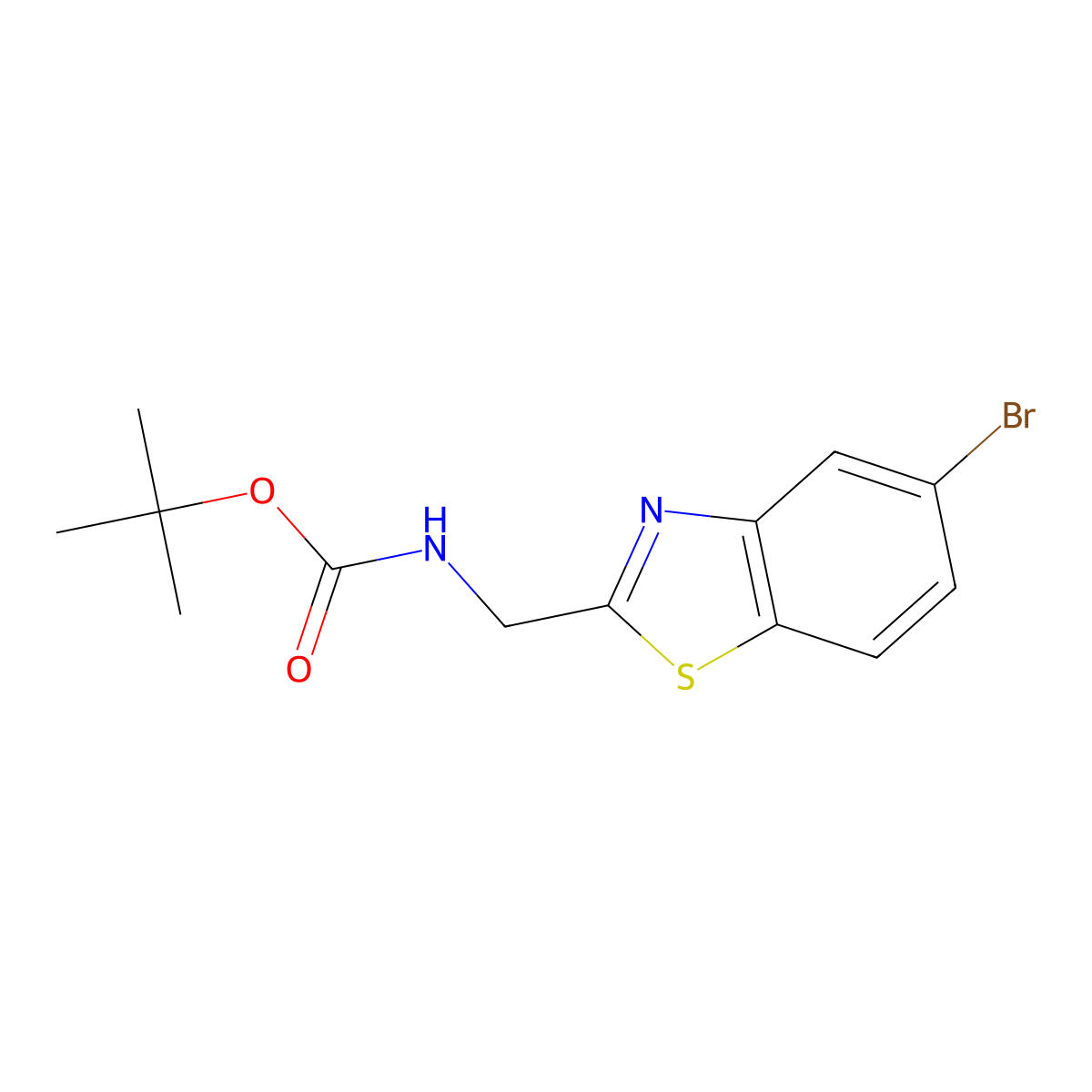 tert-Butyl ((5-bromobenzo[d]thiazol-2-yl)methyl)carbamate molecular structure, CAS 2245166-00-9