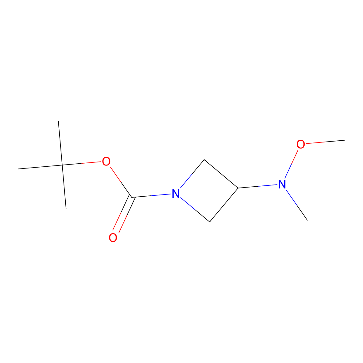 Tert-butyl 3-[methoxy(methyl)amino]azetidine-1-carboxylate molecular structure, CAS 2245186-08-5