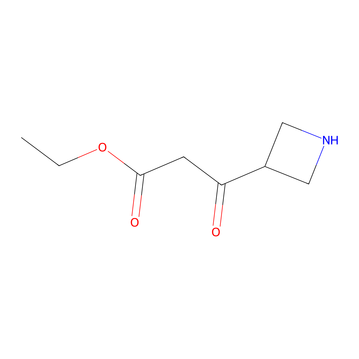 Ethyl 3-(azetidin-3-yl)-3-oxopropanoate molecular structure, CAS 2245187-06-6