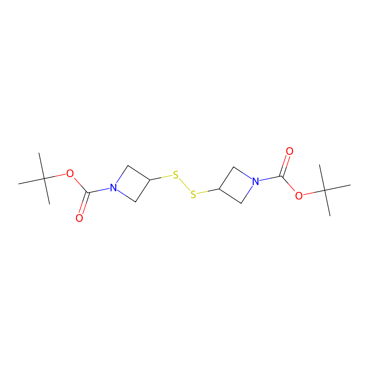 Tert-butyl 3-({1-[(tert-butoxy)carbonyl]azetidin-3-yl}disulfanyl)azetidine-1-carboxylate molecular structure, CAS 2245189-16-4