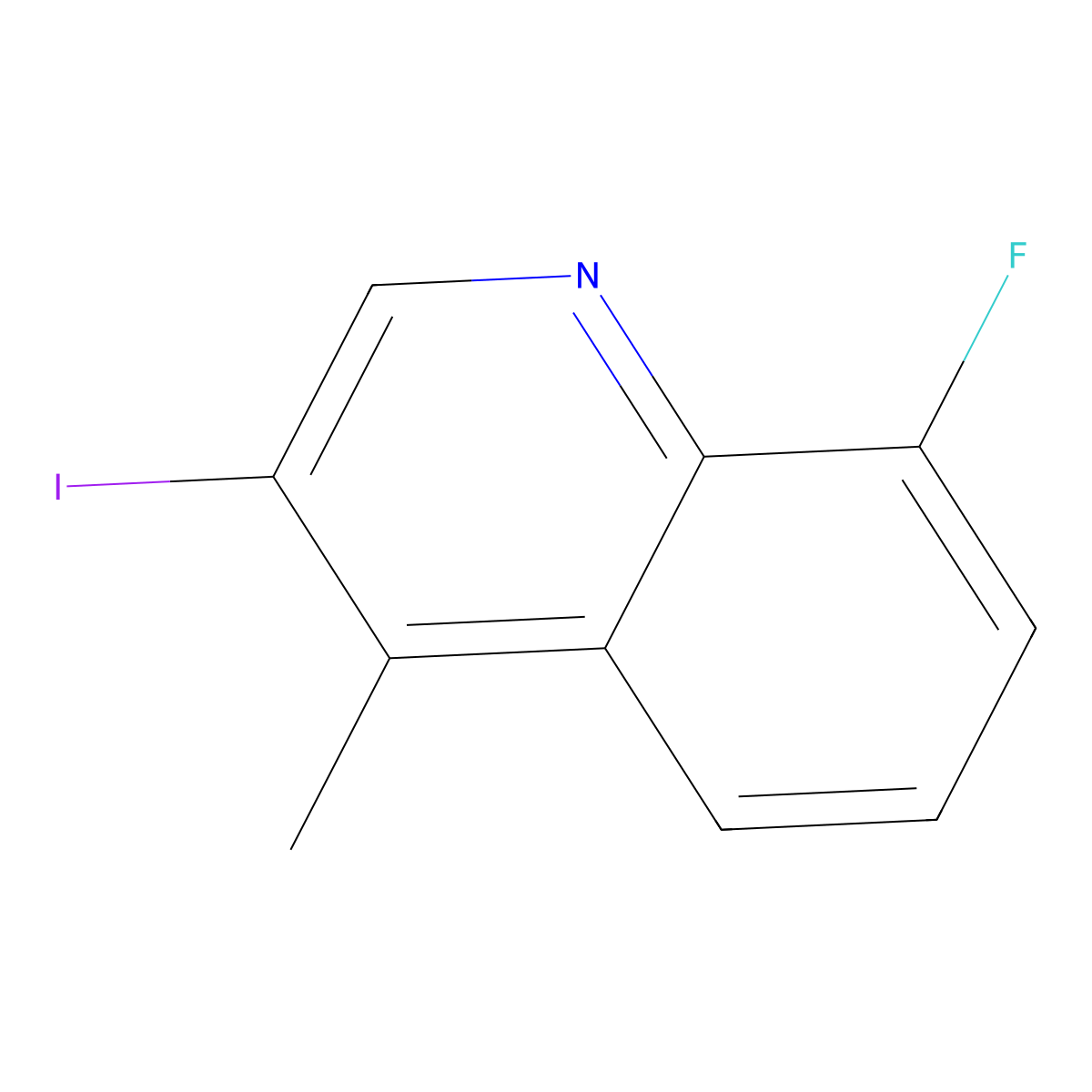 8-Fluoro-3-iodo-4-methylquinoline molecular structure, CAS 2245282-60-2