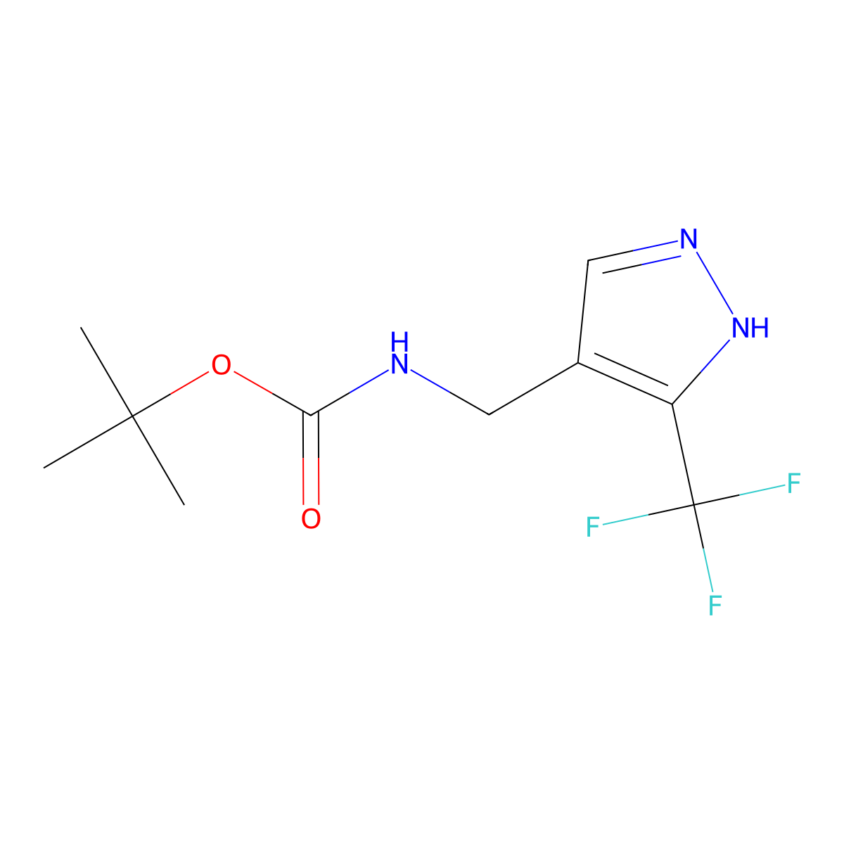 N-Boc-3-(trifluoromethyl)-1H-pyrazole-4-methanamine molecular structure, CAS 2245359-66-2