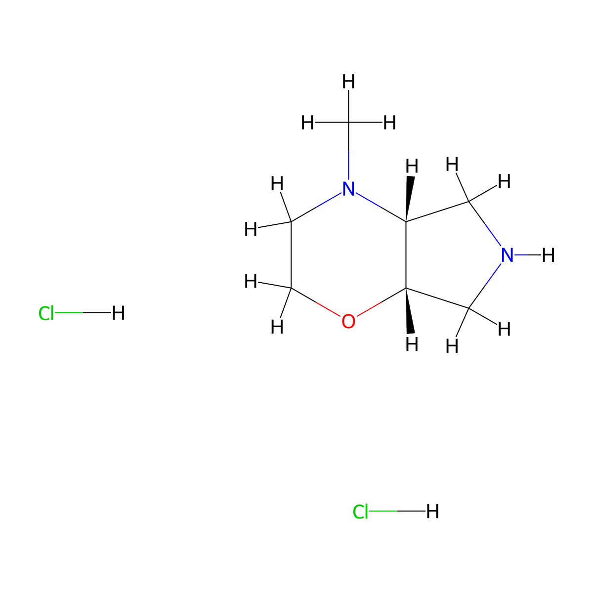 Rel-(4aR,7aS)-4-methyloctahydropyrrolo[3,4-b][1,4]oxazine dihydrochloride molecular structure, CAS 2245360-34-1