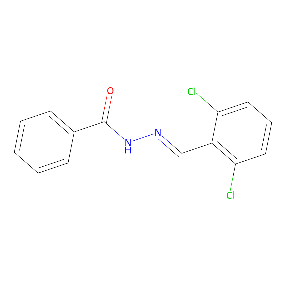 N-[(2,6-dichlorophenyl)methylideneamino]benzamide molecular structure, CAS 22454-54-2
