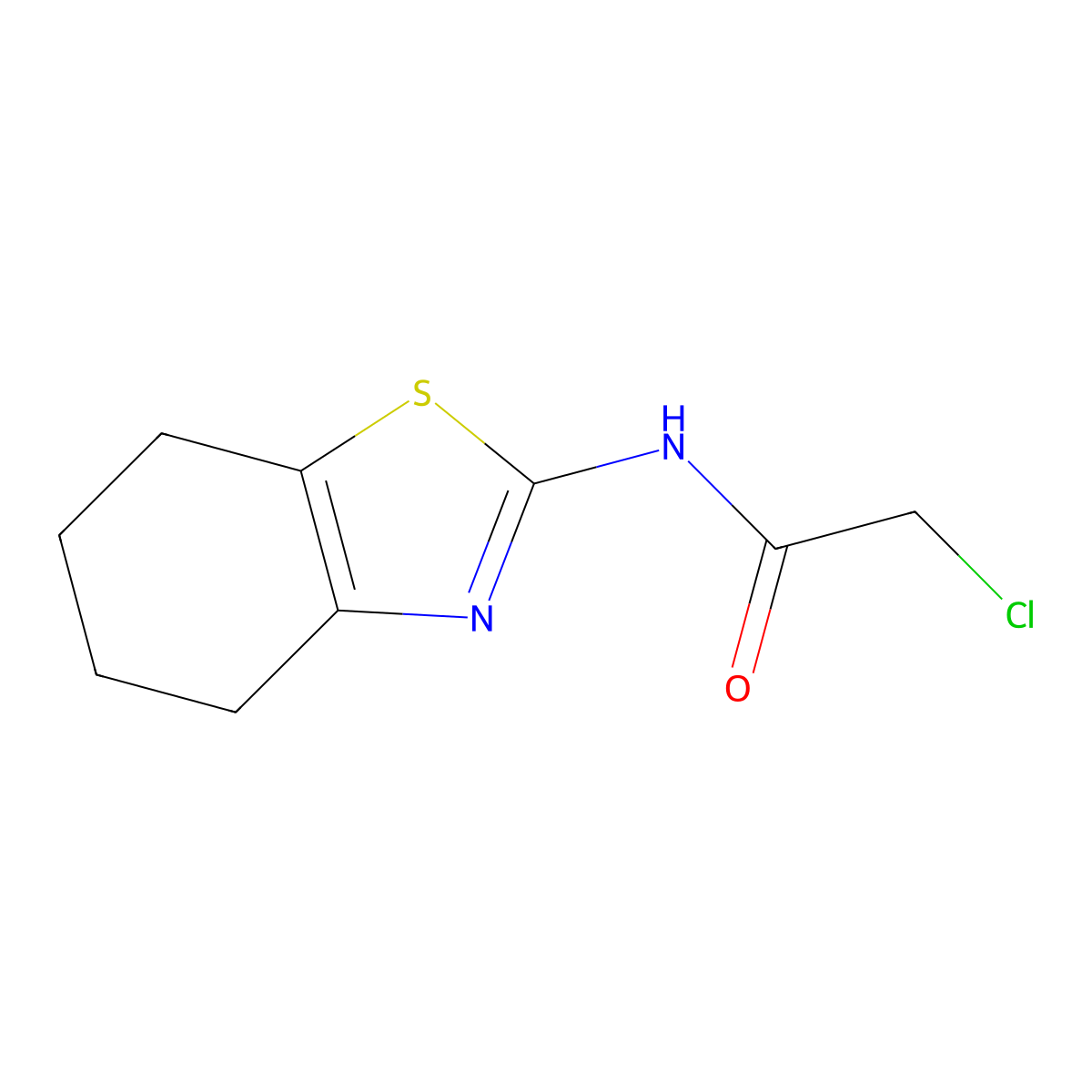2-chloro-N-(4,5,6,7-tetrahydro-1,3-benzothiazol-2-yl)acetamide molecular structure, CAS 22455-51-2