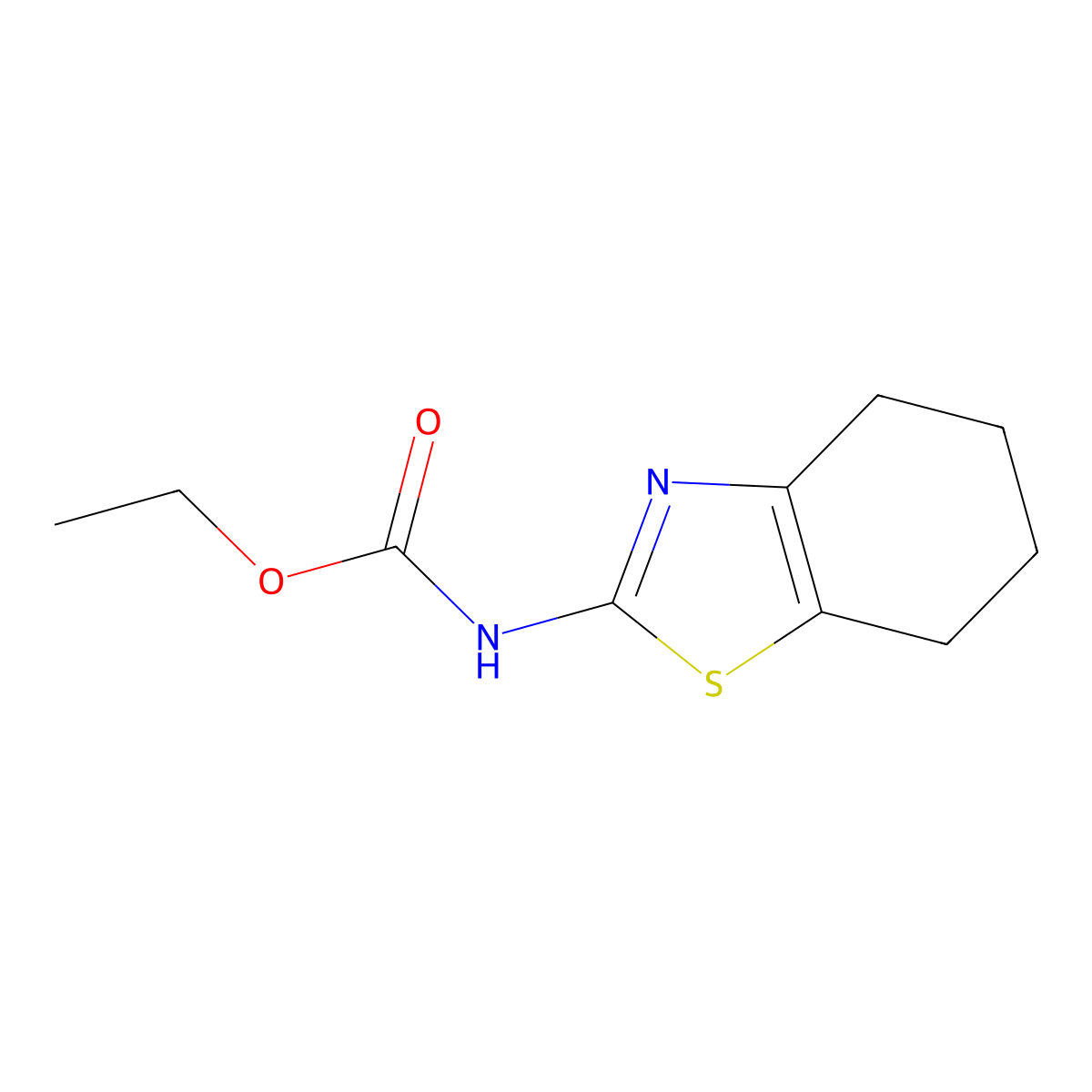 Ethyl 4,5,6,7-tetrahydro-1,3-benzothiazol-2-ylcarbamate molecular structure, CAS 22455-52-3