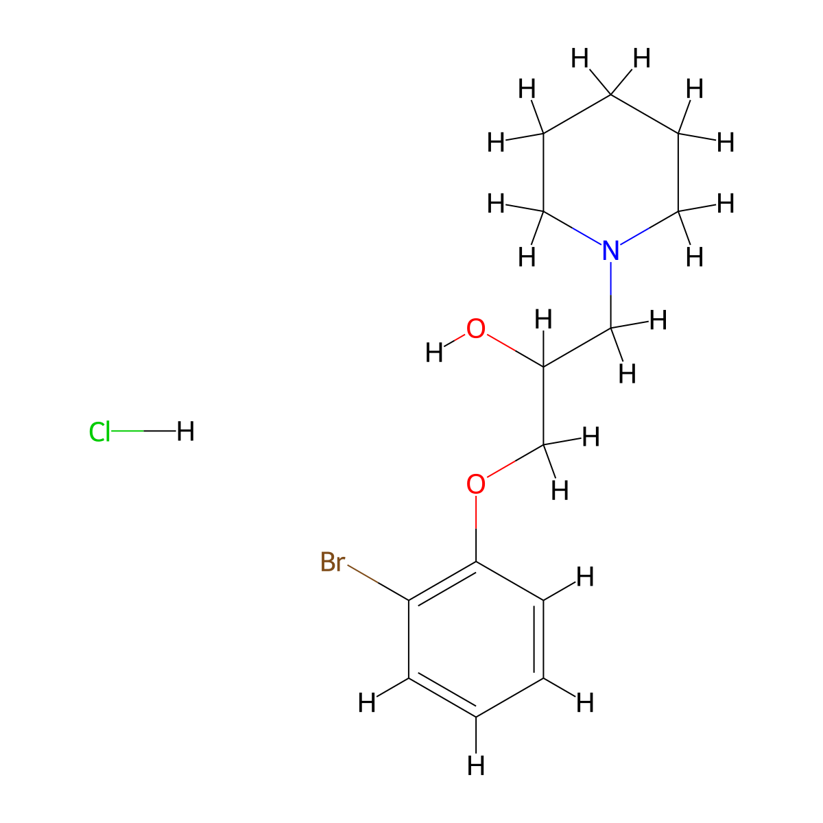 1-(2-Bromophenoxy)-3-(piperidin-1-yl)propan-2-ol hydrochloride molecular structure, CAS 22456-36-6