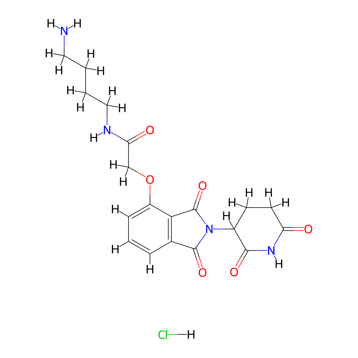 N-(4-aminobutyl)-2-((2-(2,6-dioxopiperidin-3-yl)-1,3-dioxoisoindolin-4-yl)oxy)acetamide hydrochloride molecular structure, CAS 2245697-86-1