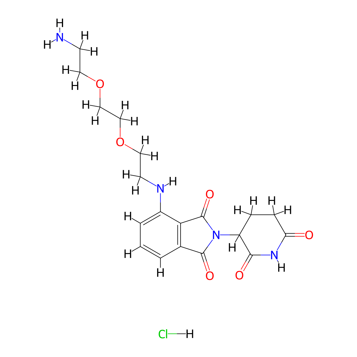 Pomalidomide 4'-PEG2-amine molecular structure, CAS 2245697-87-2