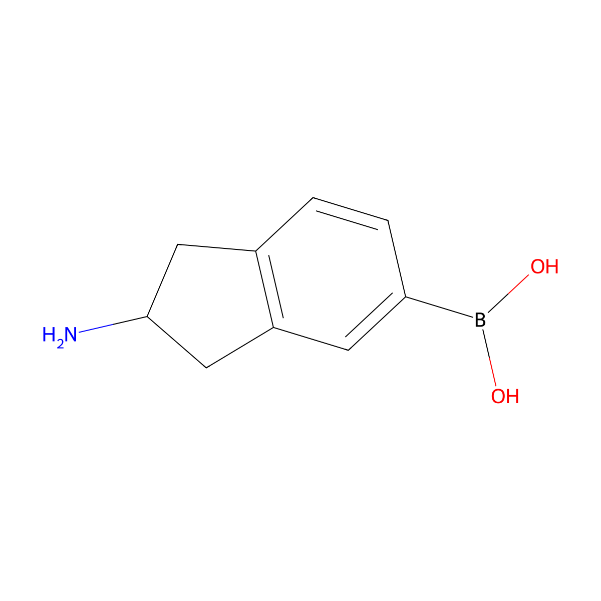 (2-amino-2,3-dihydro-1H-inden-5-yl)boronic acid molecular structure, CAS 2245713-80-6