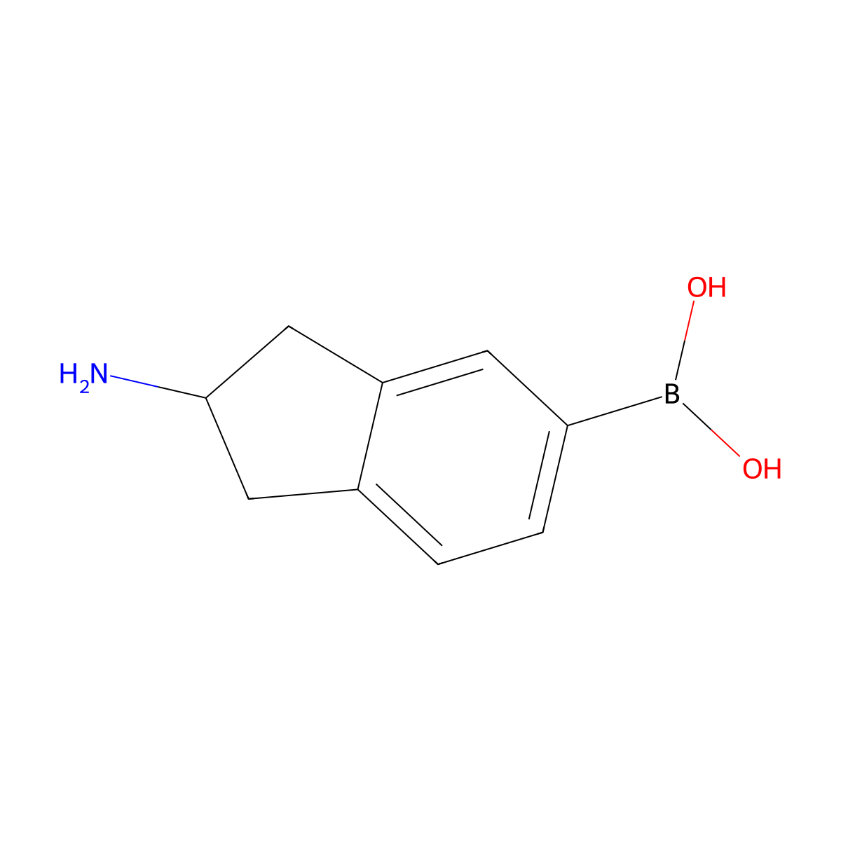 (2-amino-2,3-dihydro-1H-inden-5-yl)boronic acid molecular structure, CAS 2245713-80-6