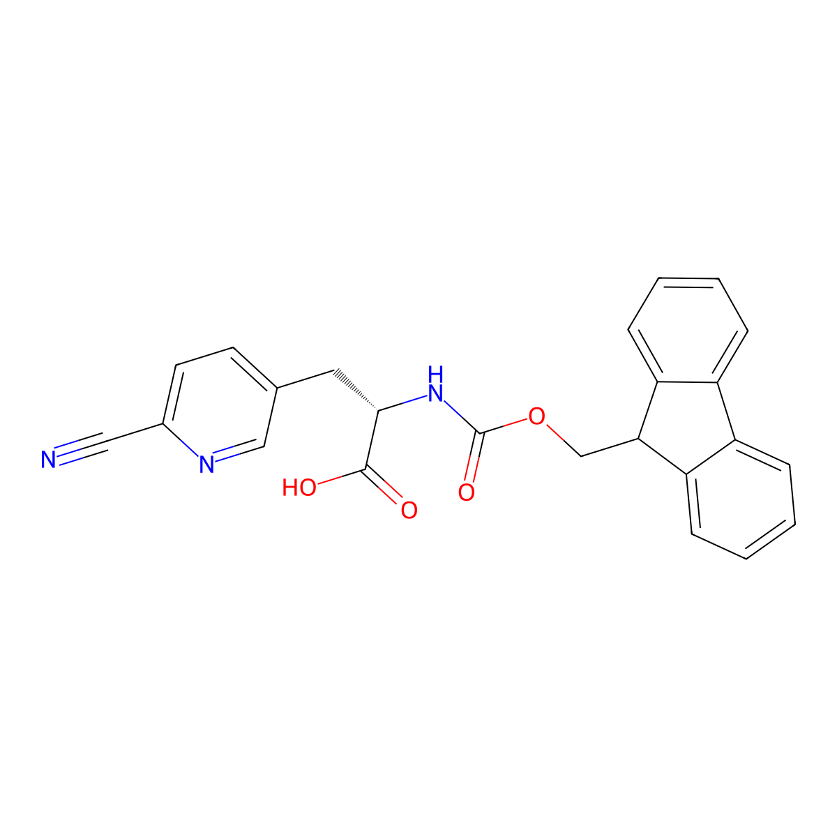 (S)-2-((((9H-Fluoren-9-YL)methoxy)carbonyl)amino)-3-(6-cyanopyridin-3-YL)propanoic acid molecular structure, CAS 2245755-80-8