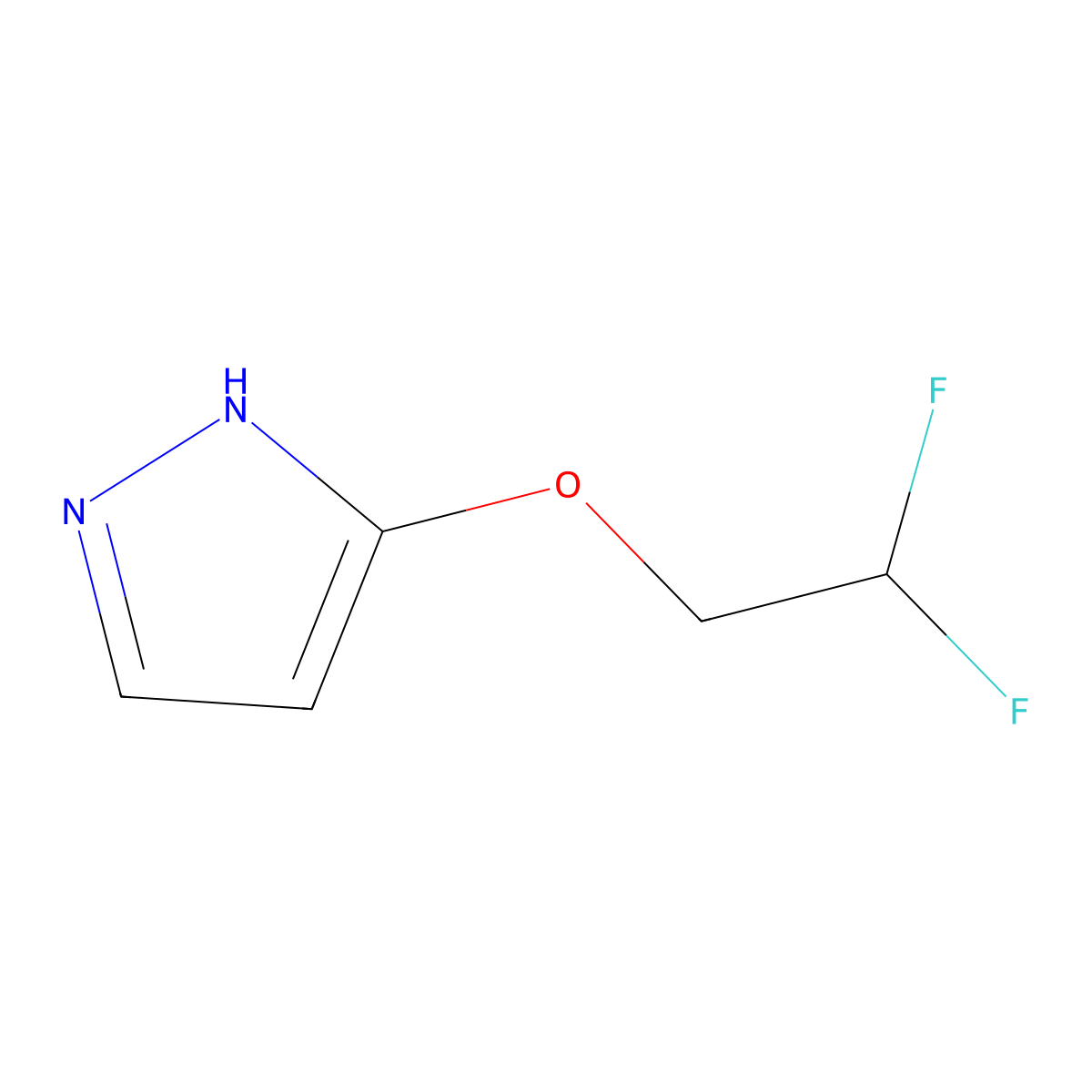 3-(2,2-difluoroethoxy)-1H-pyrazole molecular structure, CAS 2245784-76-1