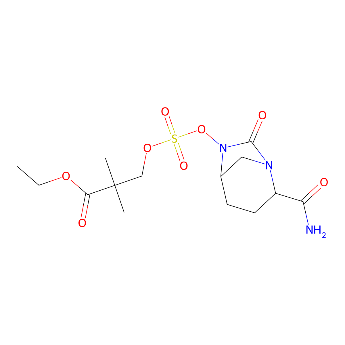 Avibactam Tomilopil molecular structure, CAS 2245880-46-8
