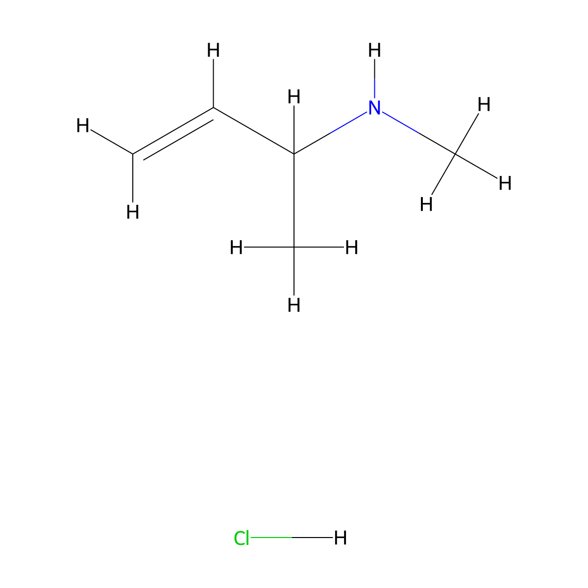 (But-3-en-2-yl)(methyl)amine hydrochloride molecular structure, CAS 22459-79-6