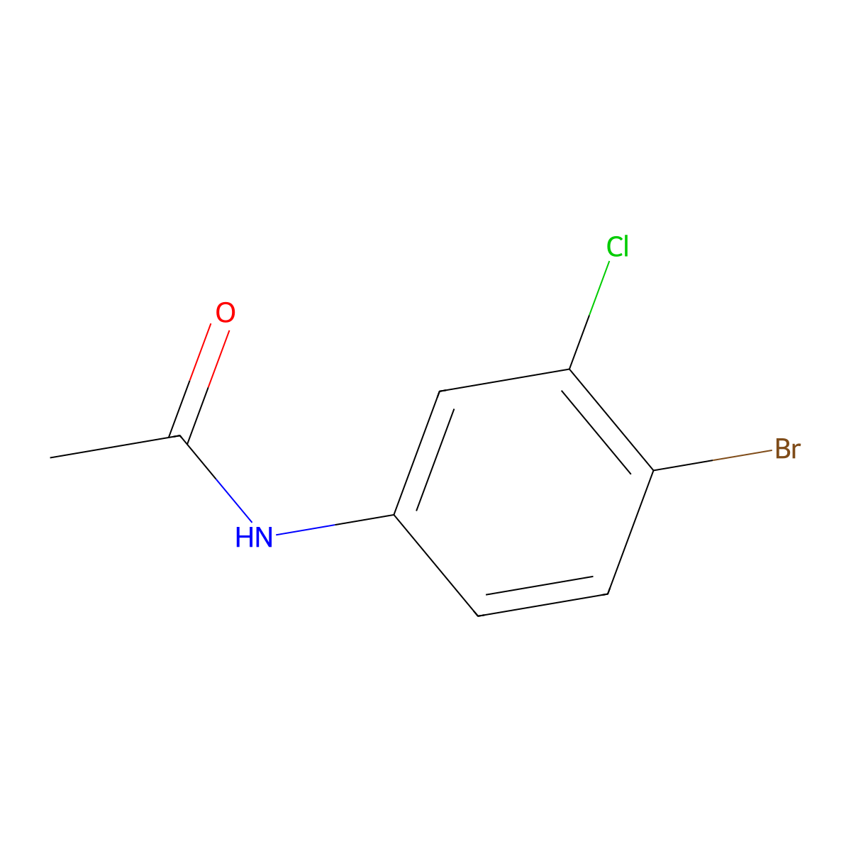 N-(4-Bromo-3-chlorophenyl)acetamide molecular structure, CAS 22459-81-0