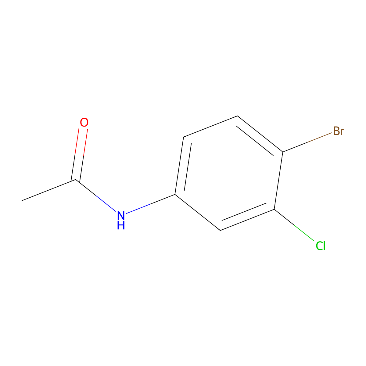 N-(4-Bromo-3-chlorophenyl)acetamide molecular structure, CAS 22459-81-0