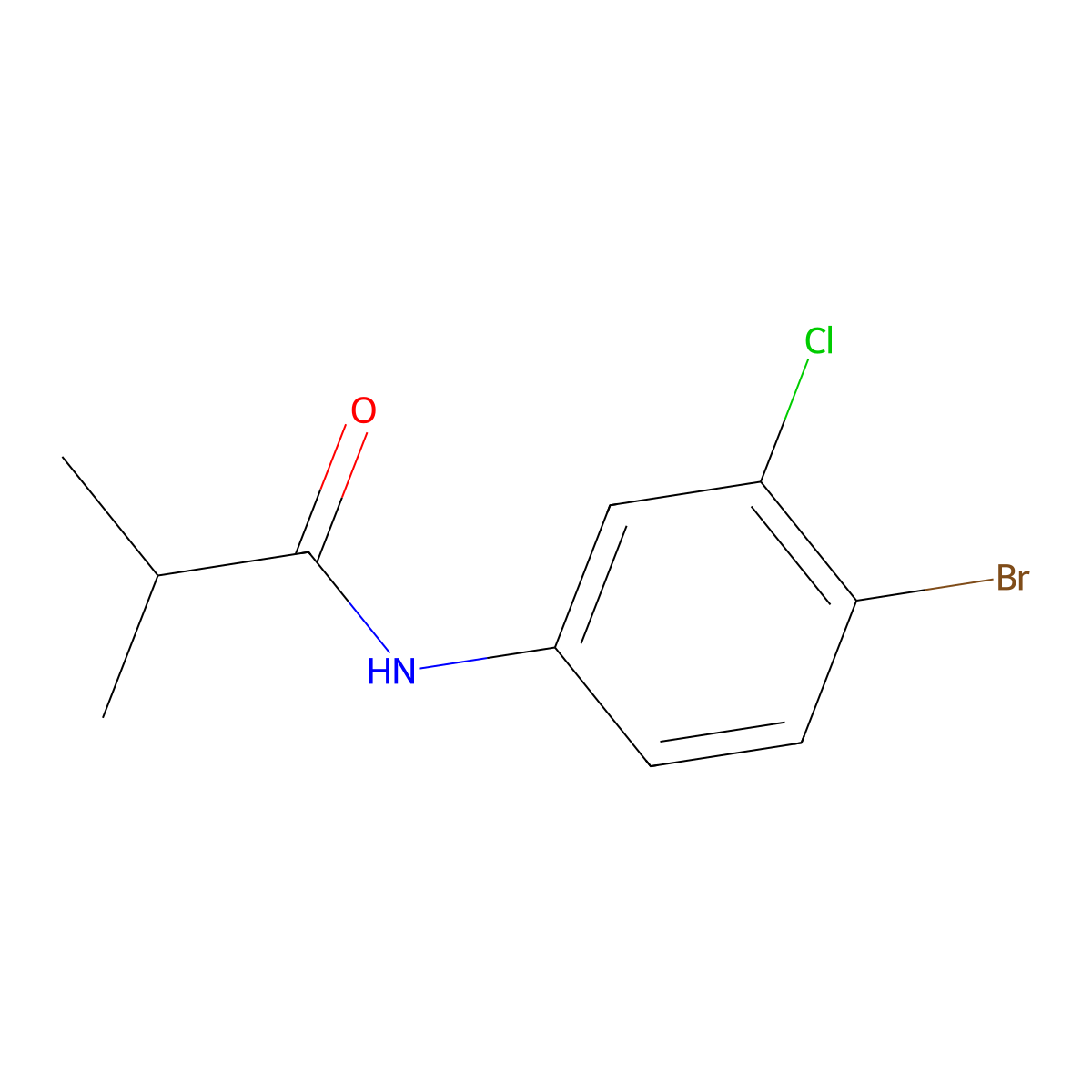 N-(4-bromo-3-chlorophenyl)-2-methylpropanamide molecular structure, CAS 22459-82-1