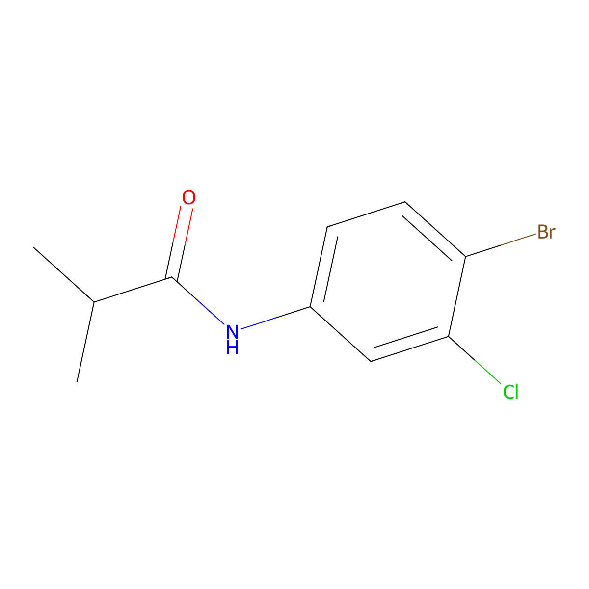 N-(4-bromo-3-chlorophenyl)-2-methylpropanamide molecular structure, CAS 22459-82-1