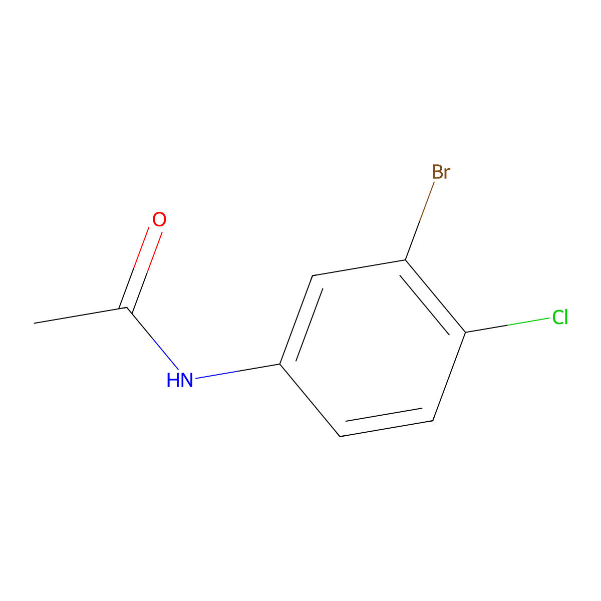 N-(3-bromo-4-chlorophenyl)acetamide molecular structure, CAS 22459-83-2