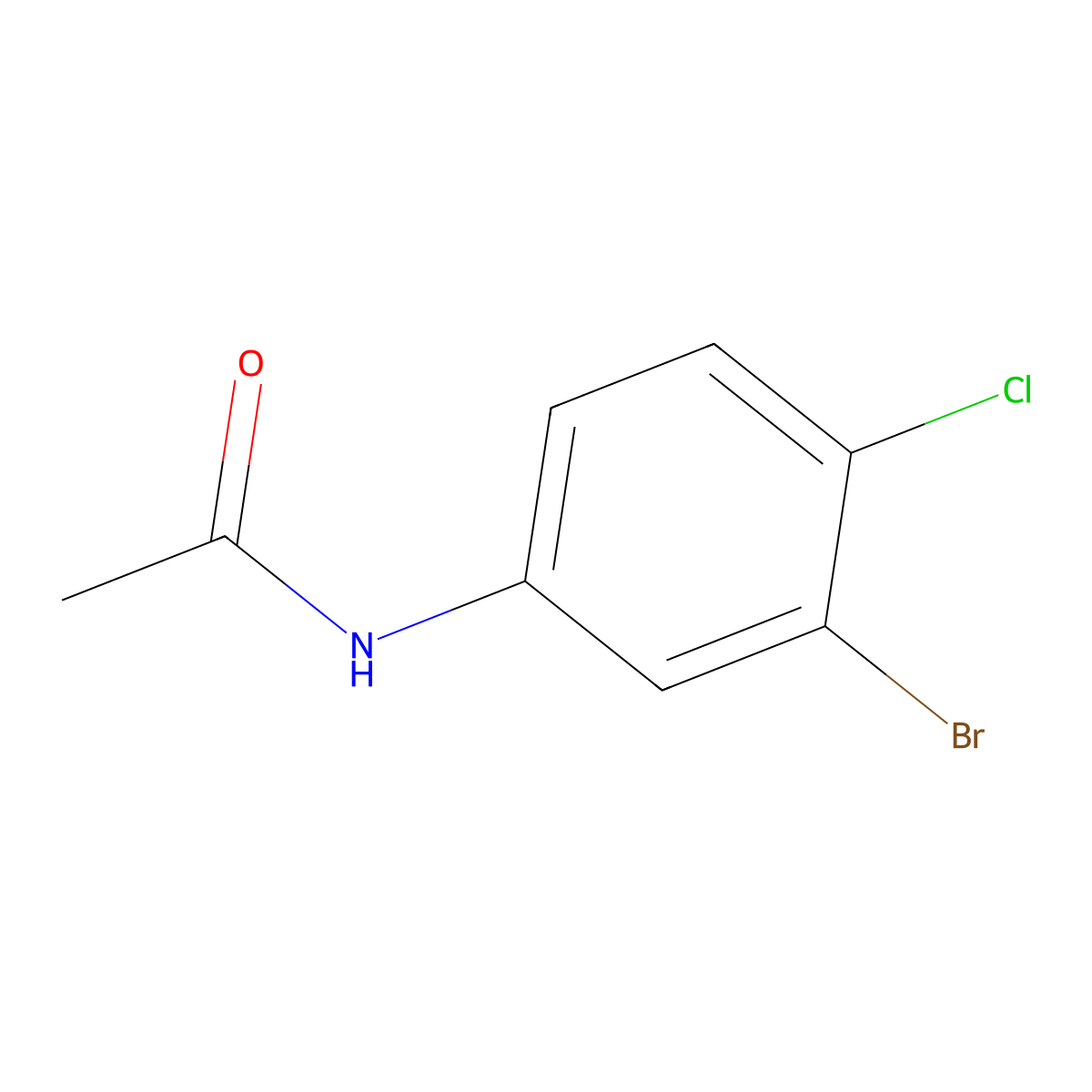 N-(3-bromo-4-chlorophenyl)acetamide molecular structure, CAS 22459-83-2