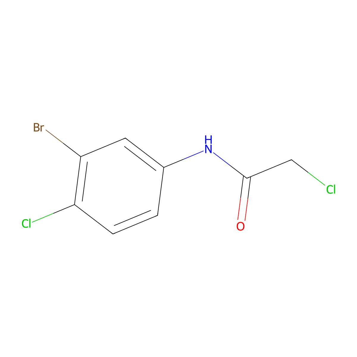 N-(3-bromo-4-chlorophenyl)-2-chloroacetamide molecular structure, CAS 22459-87-6