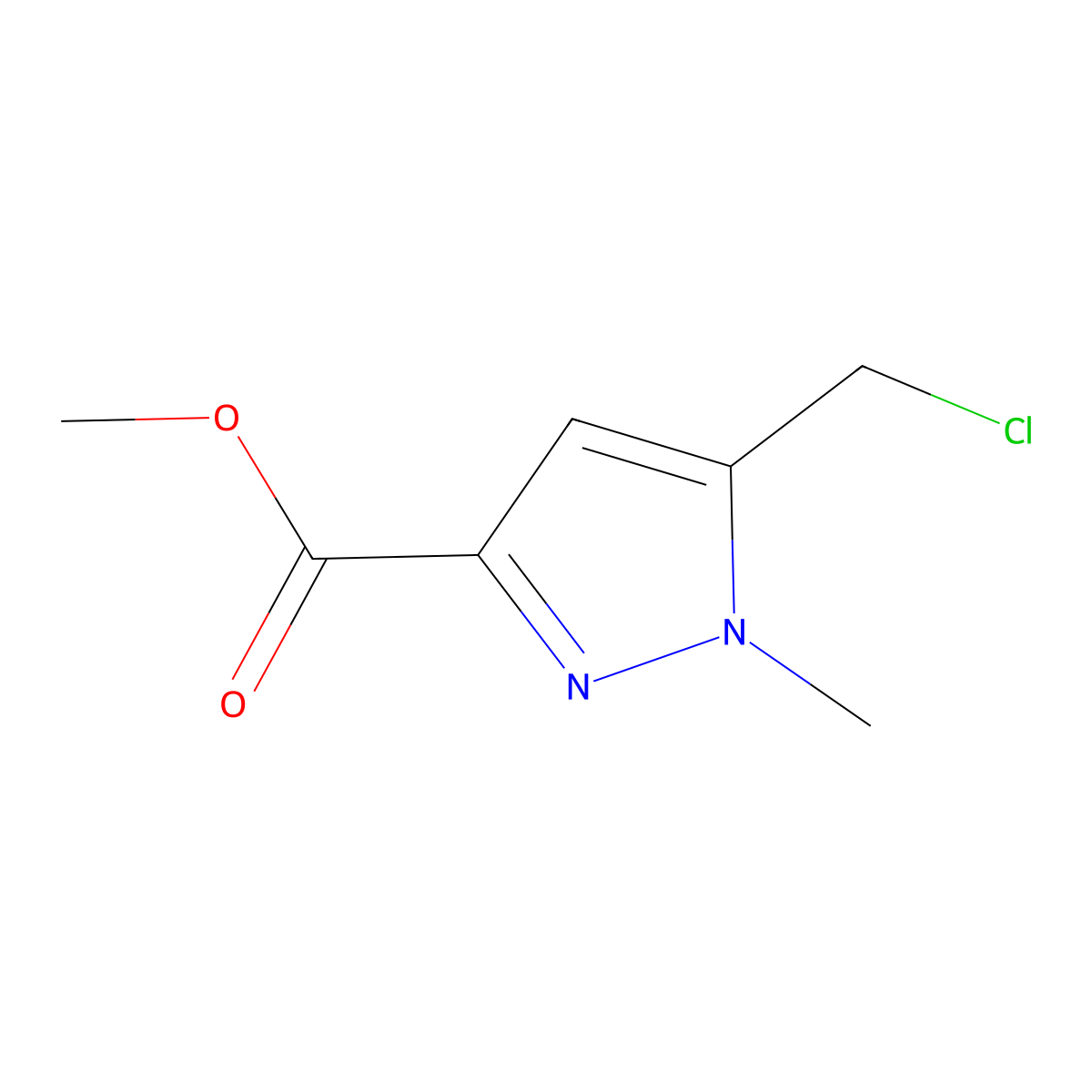5-Chloromethyl-1-methyl-1H-pyrazole-3-carboxylic acid methyl ester molecular structure, CAS 2245938-86-5