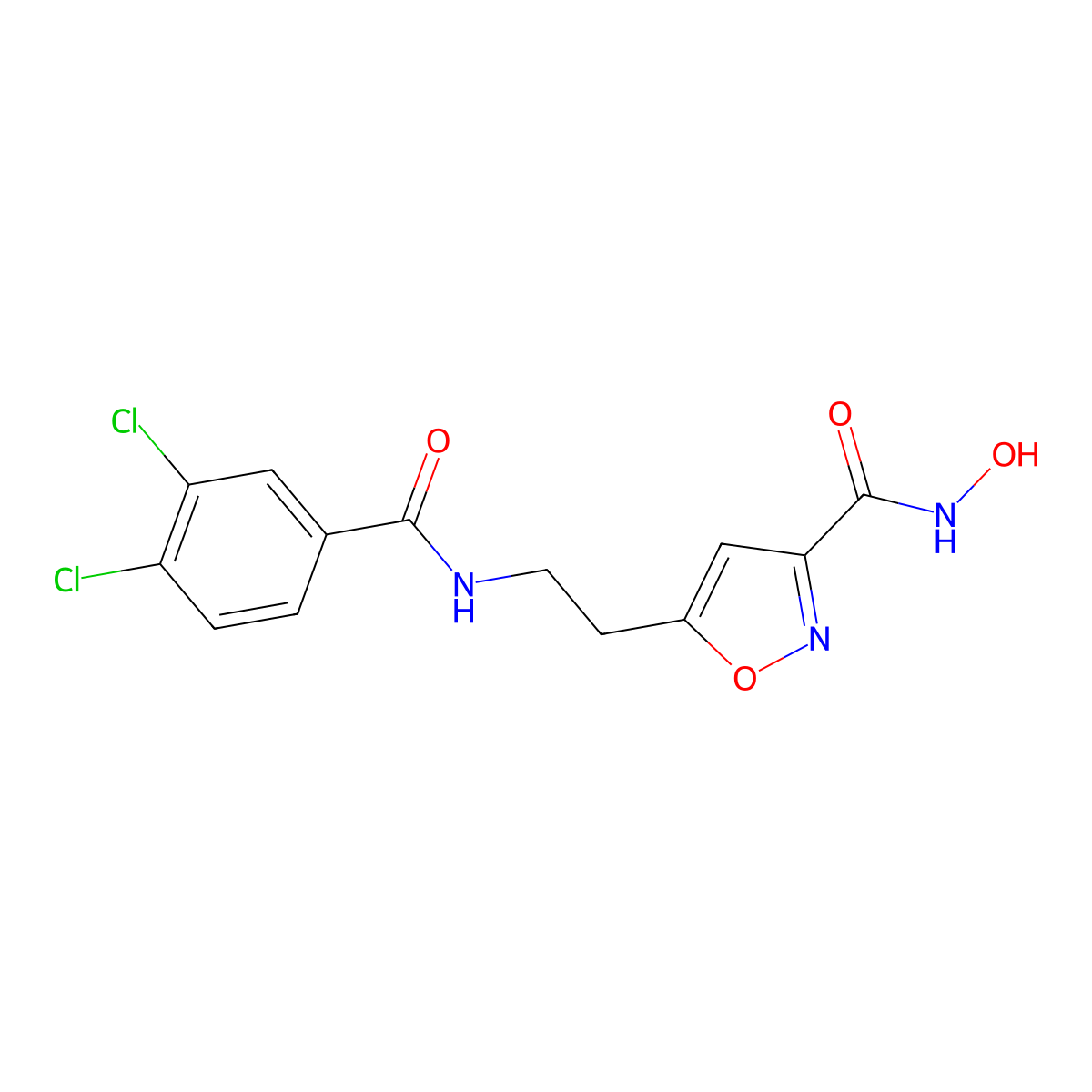 5-[2-[(3,4-Dichlorobenzoyl)amino]ethyl]-N-hydroxy-3-isoxazolecarboxamide molecular structure, CAS 2245942-72-5