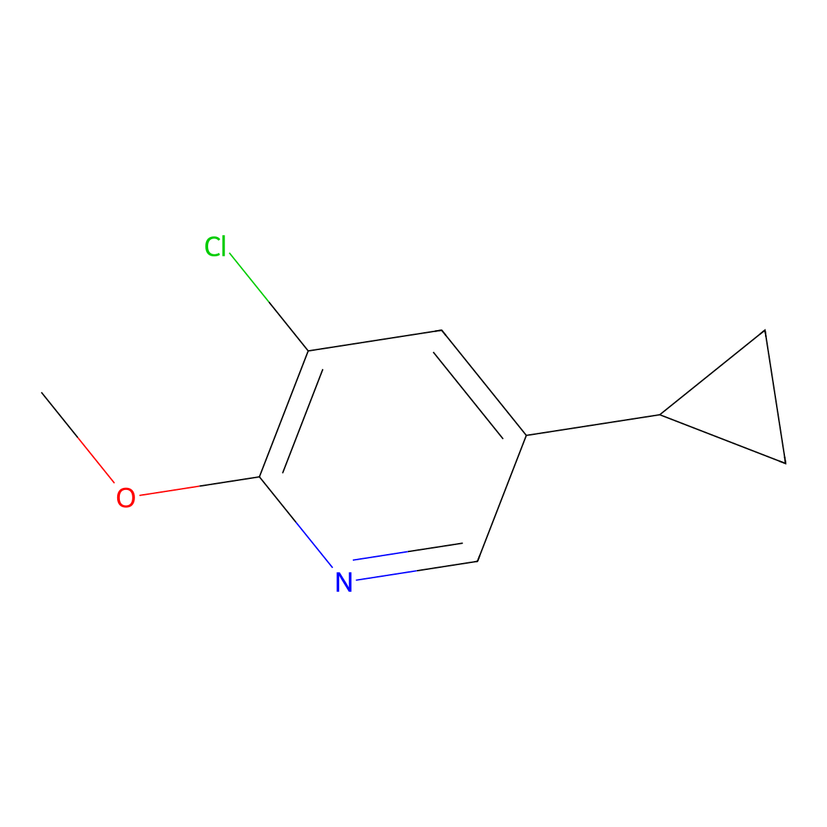 3-Chloro-5-cyclopropyl-2-methoxypyridine molecular structure, CAS 2245949-65-7