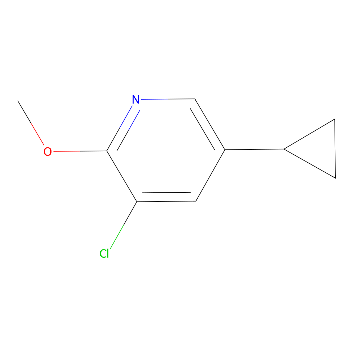 3-Chloro-5-cyclopropyl-2-methoxypyridine molecular structure, CAS 2245949-65-7