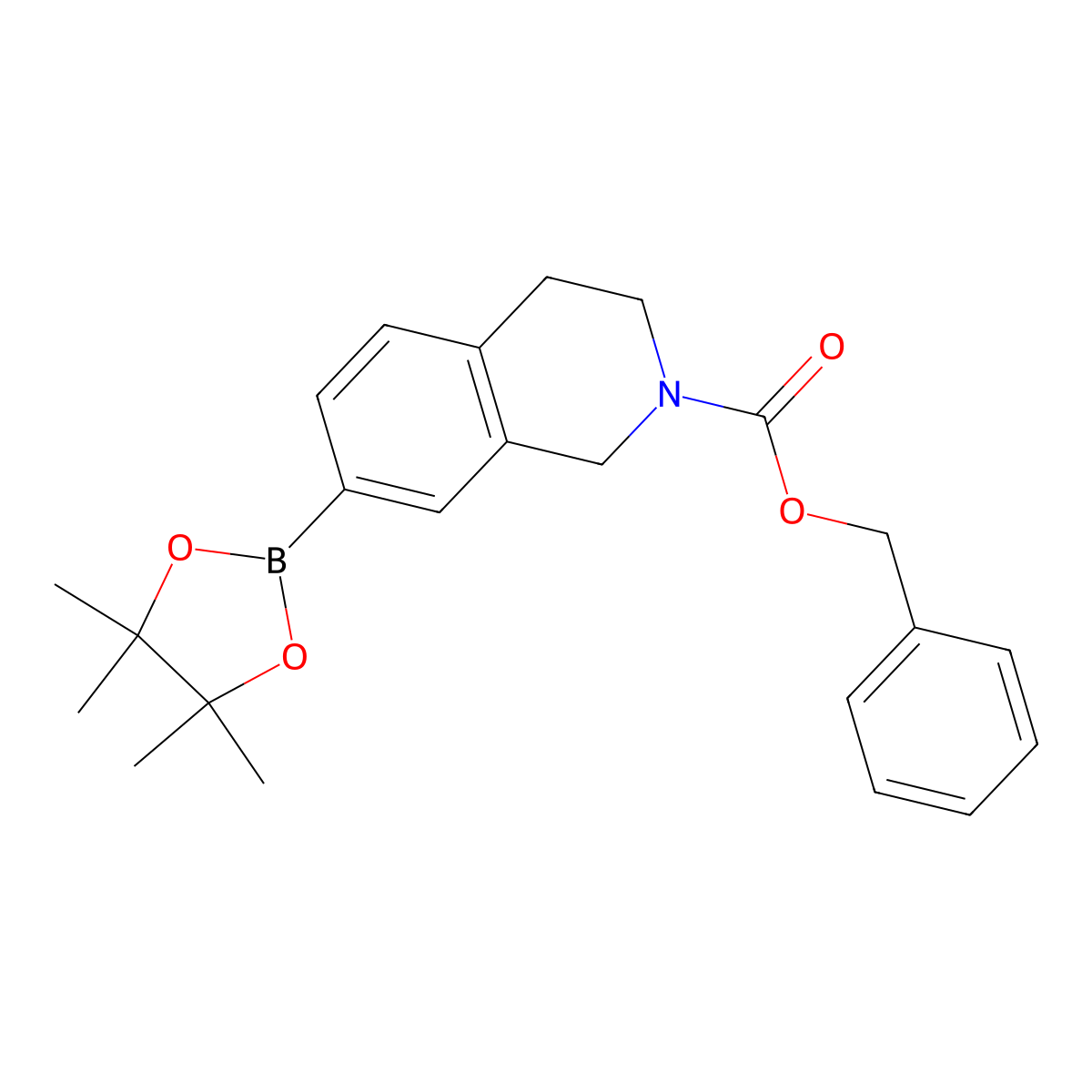 Benzyl 7-(4,4,5,5-tetramethyl-1,3,2-dioxaborolan-2-yl)-1,2,3,4-tetrahydroisoquinoline-2-carboxylate molecular structure, CAS 2245970-67-4