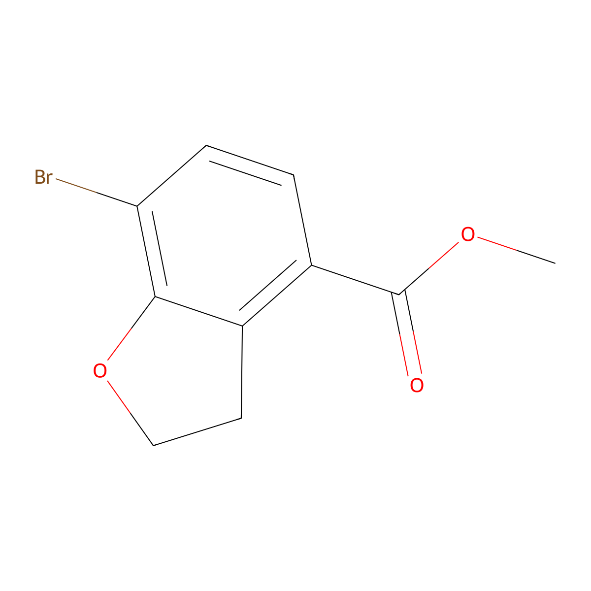 Methyl 7-bromo-2,3-dihydro-1-benzofuran-4-carboxylate molecular structure, CAS 2245971-16-6
