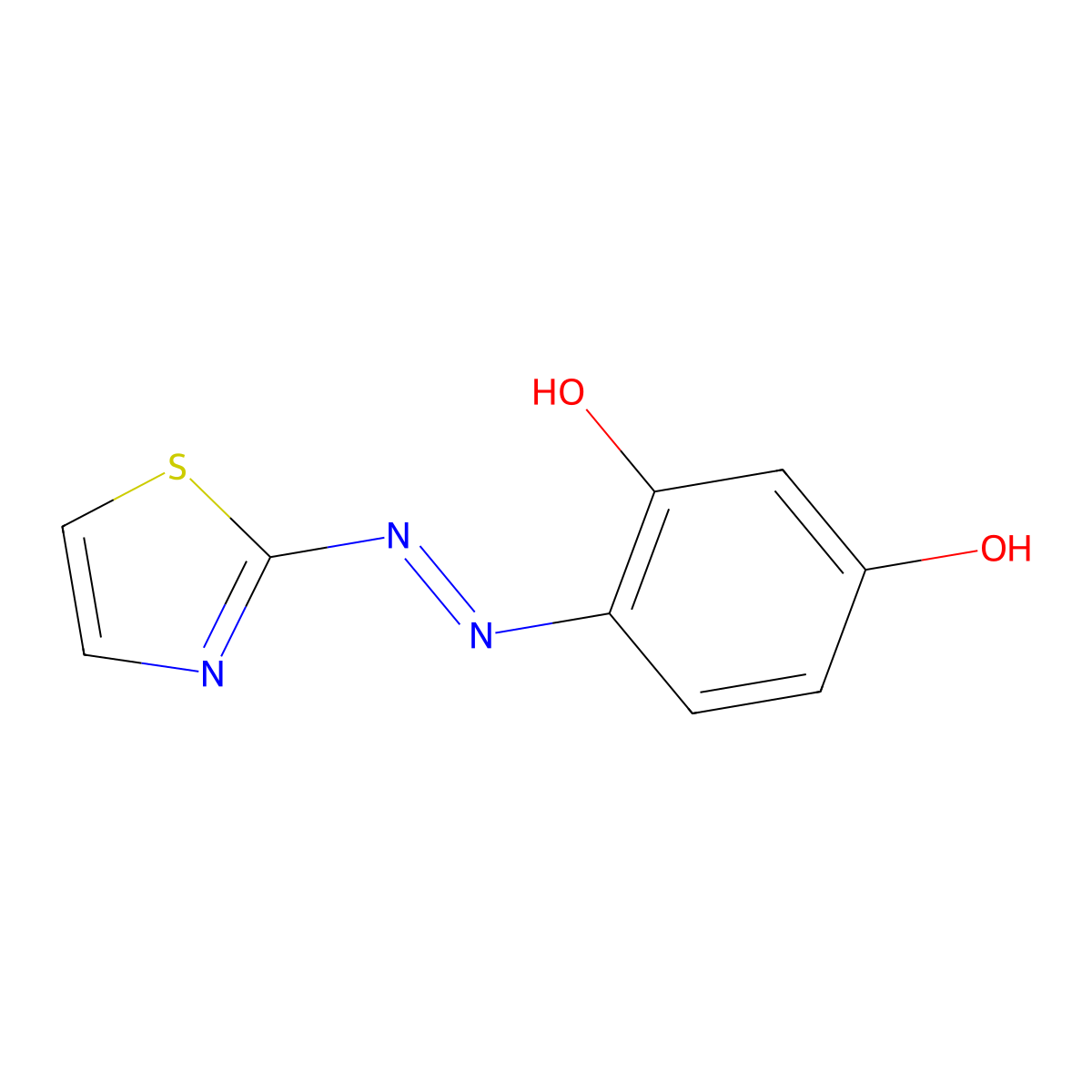 4-(2'-Thiazolylazo)resorcinol molecular structure, CAS 2246-46-0