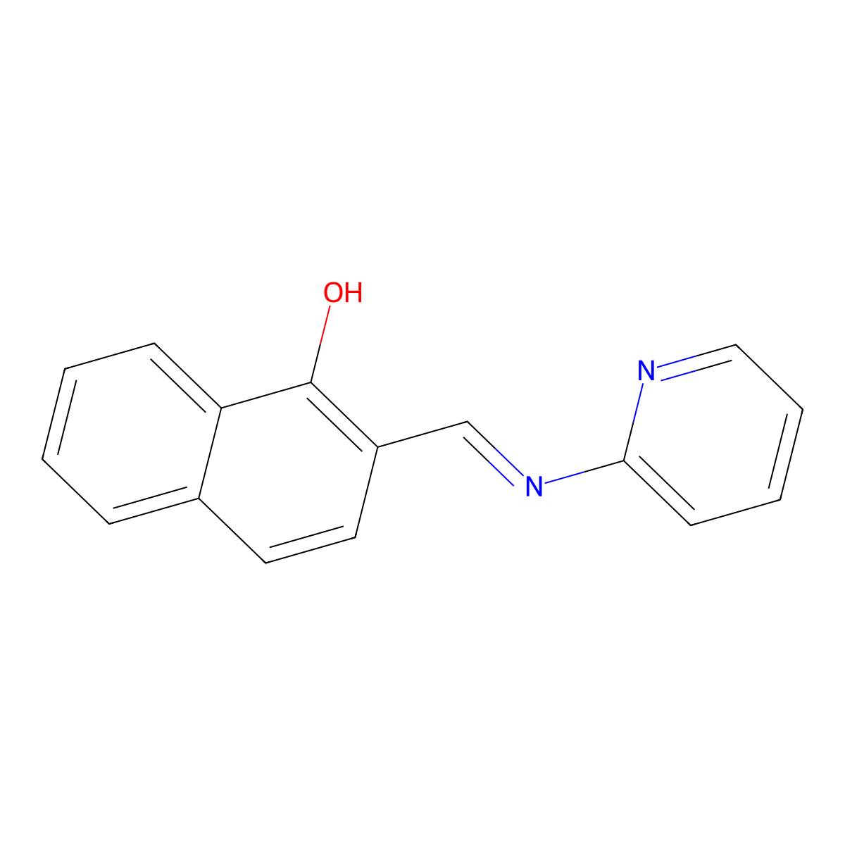 2-[(2-Pyridinylimino)methyl]-1-naphthalenol molecular structure, CAS 2246-47-1