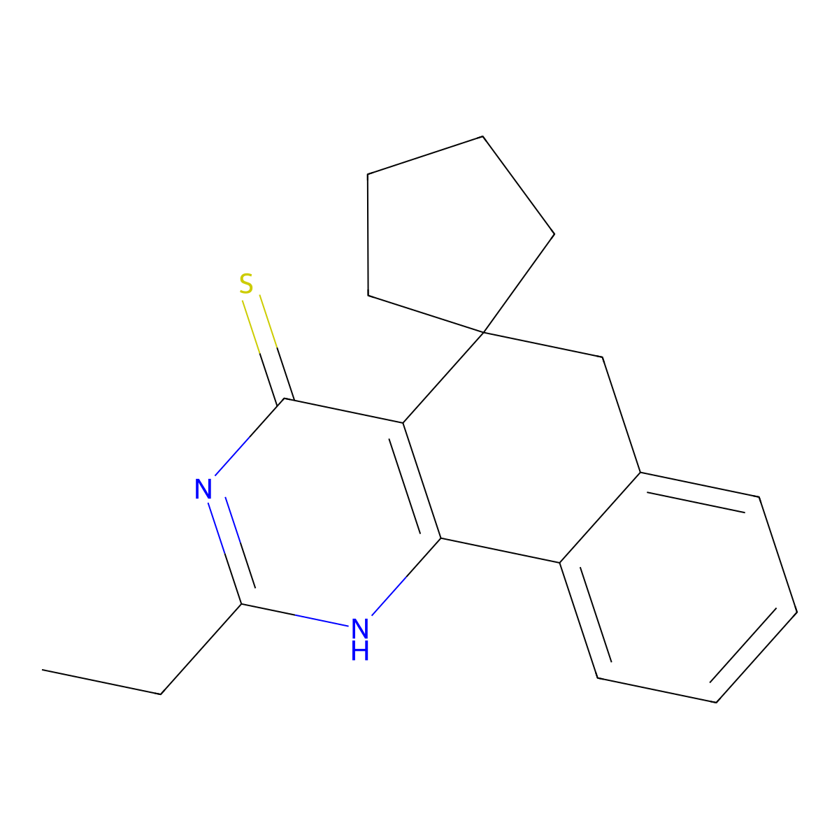 2-Ethylspiro[1,6-dihydrobenzo[h]quinazoline-5,1'-cyclopentane]-4-thione molecular structure, CAS 224619-07-2