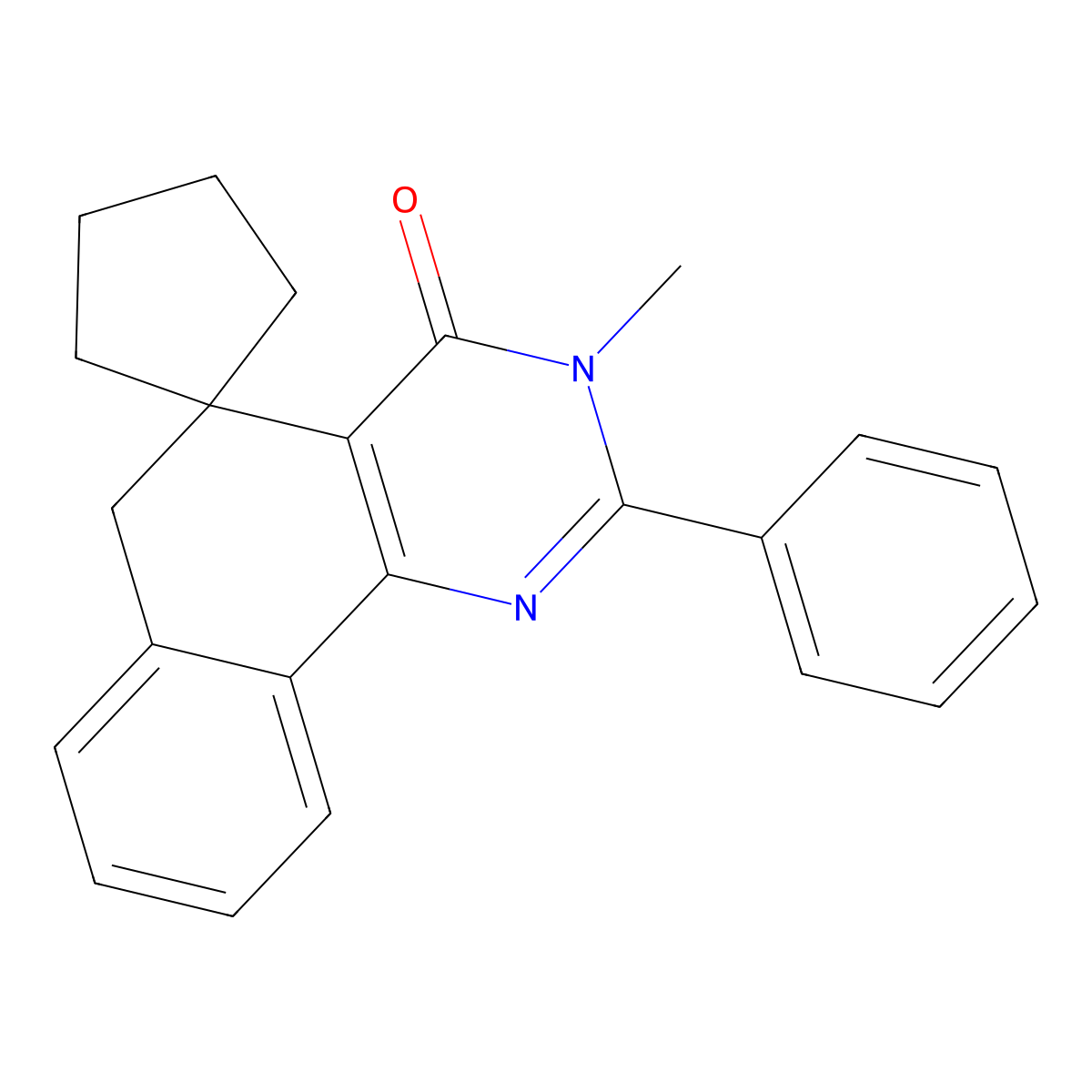 3-methyl-2-phenylspiro[6H-benzo[h]quinazoline-5,1'-cyclopentane]-4-one molecular structure, CAS 224619-24-3