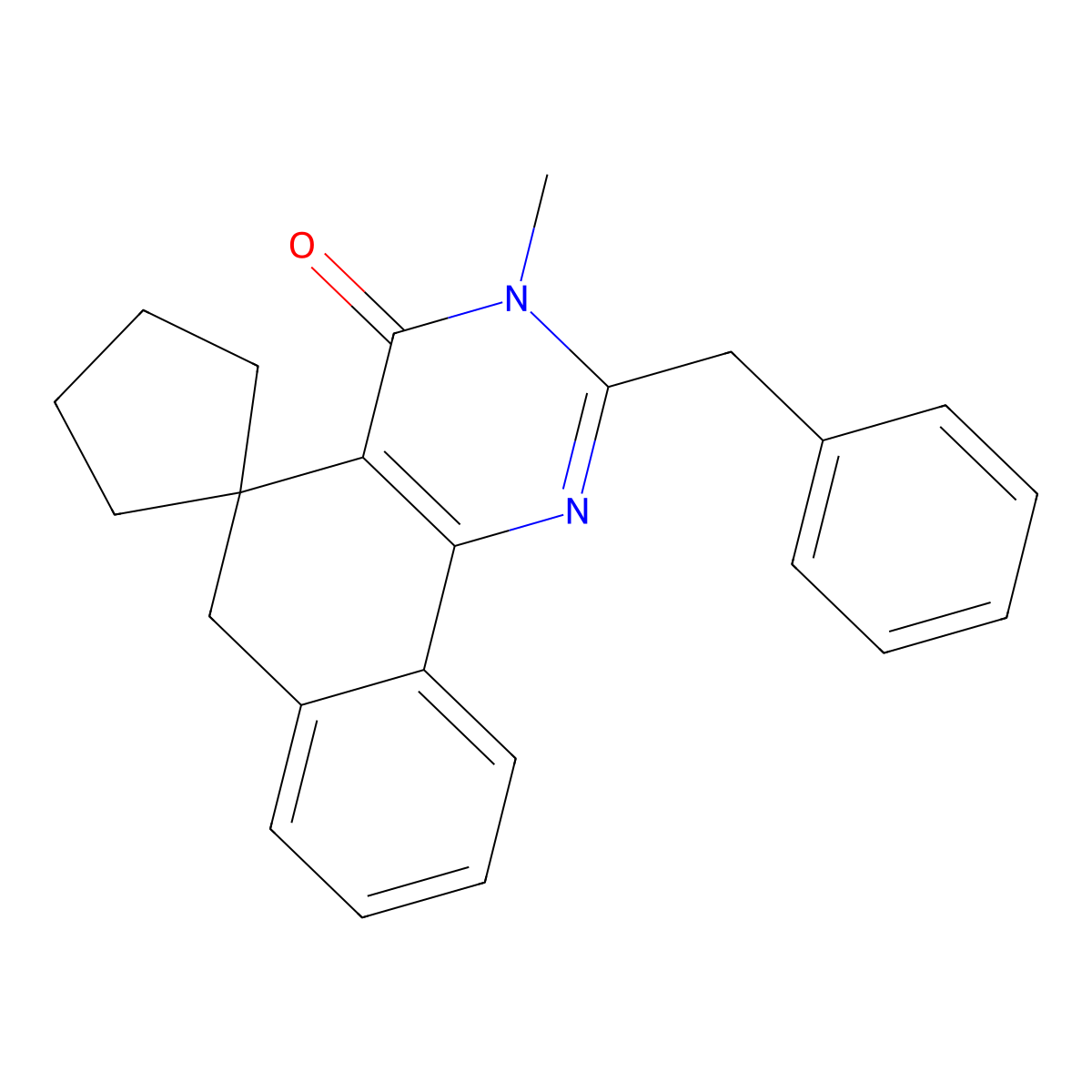 2-benzyl-3-methylspiro[6H-benzo[h]quinazoline-5,1'-cyclopentane]-4-one molecular structure, CAS 224619-26-5