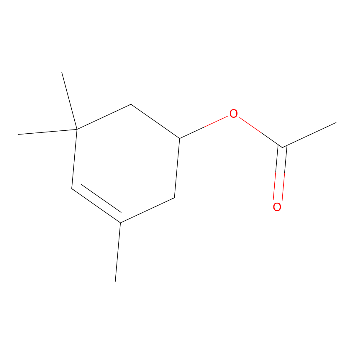 3-Cyclohexen-1-ol, 3,5,5-trimethyl-, acetate molecular structure, CAS 22463-33-8