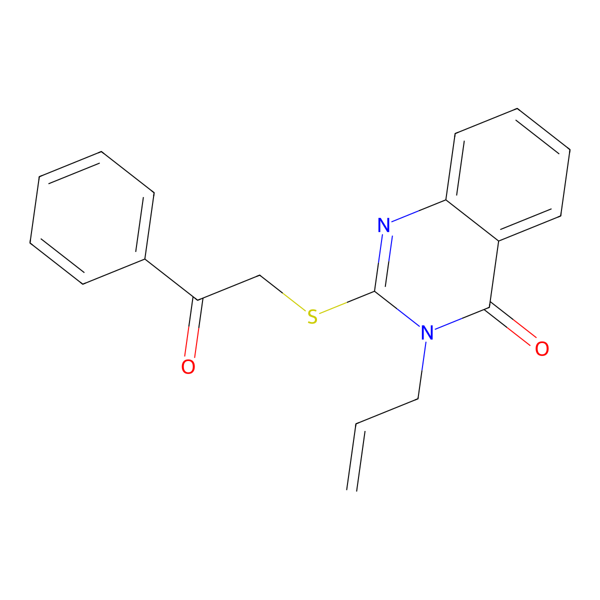 2-Phenacylsulfanyl-3-prop-2-enylquinazolin-4-one molecular structure, CAS 224630-70-0