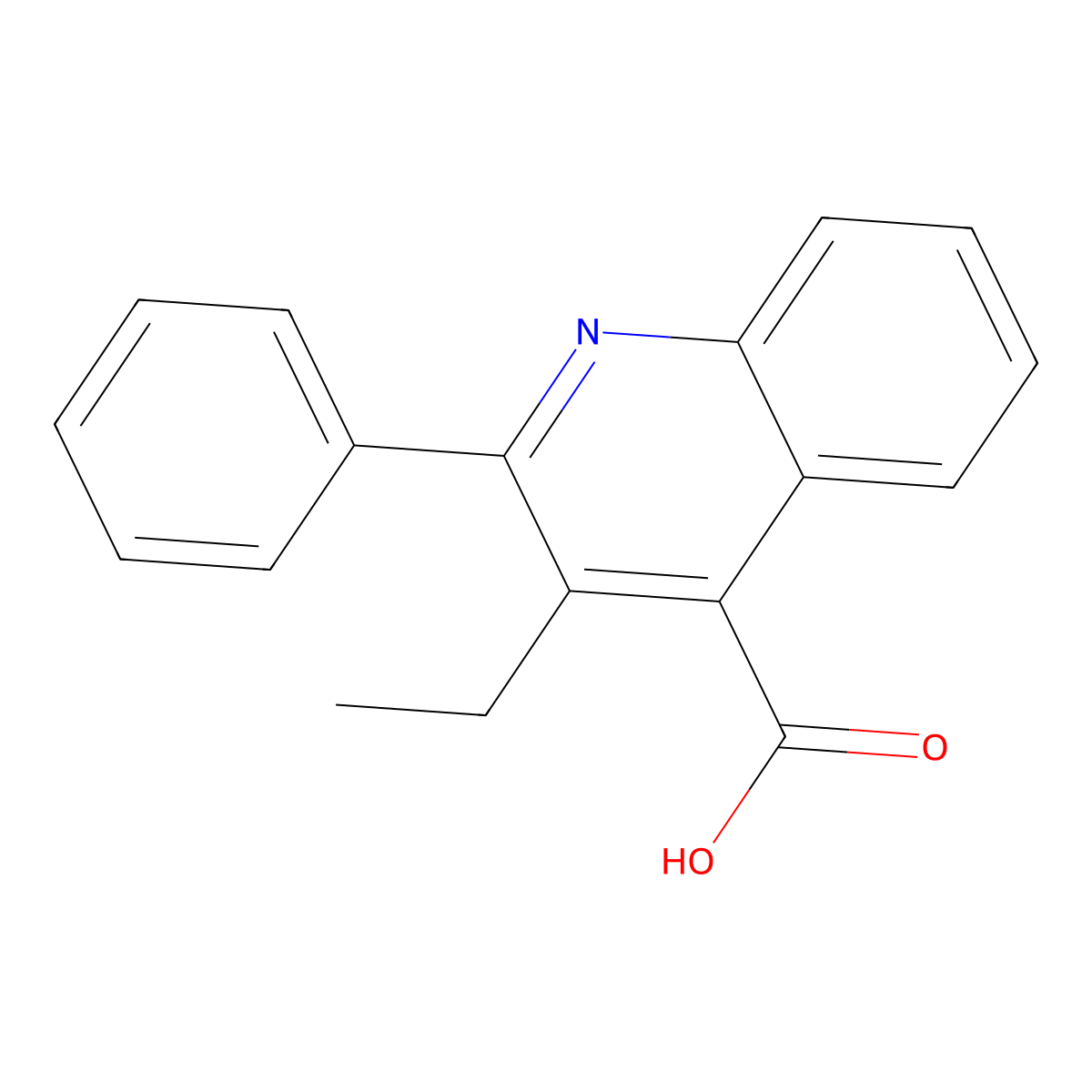 3-Ethyl-2-phenylquinoline-4-carboxylic acid molecular structure, CAS 224633-08-3