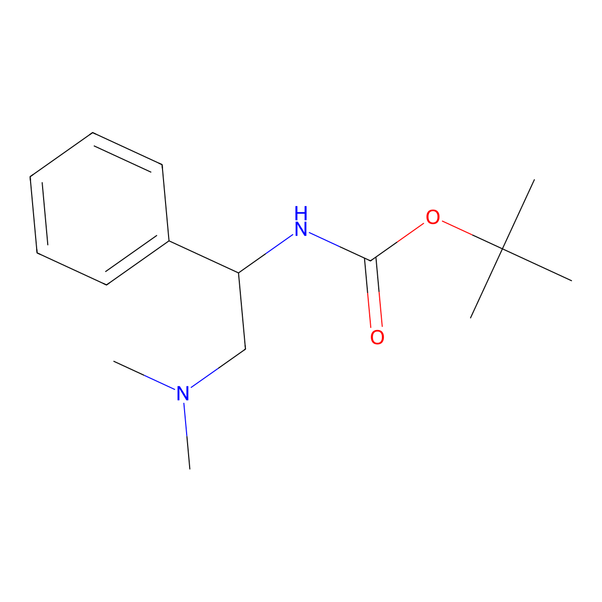 tert-butyl N-[(1R)-2-(dimethylamino)-1-phenylethyl]carbamate molecular structure, CAS 224633-14-1