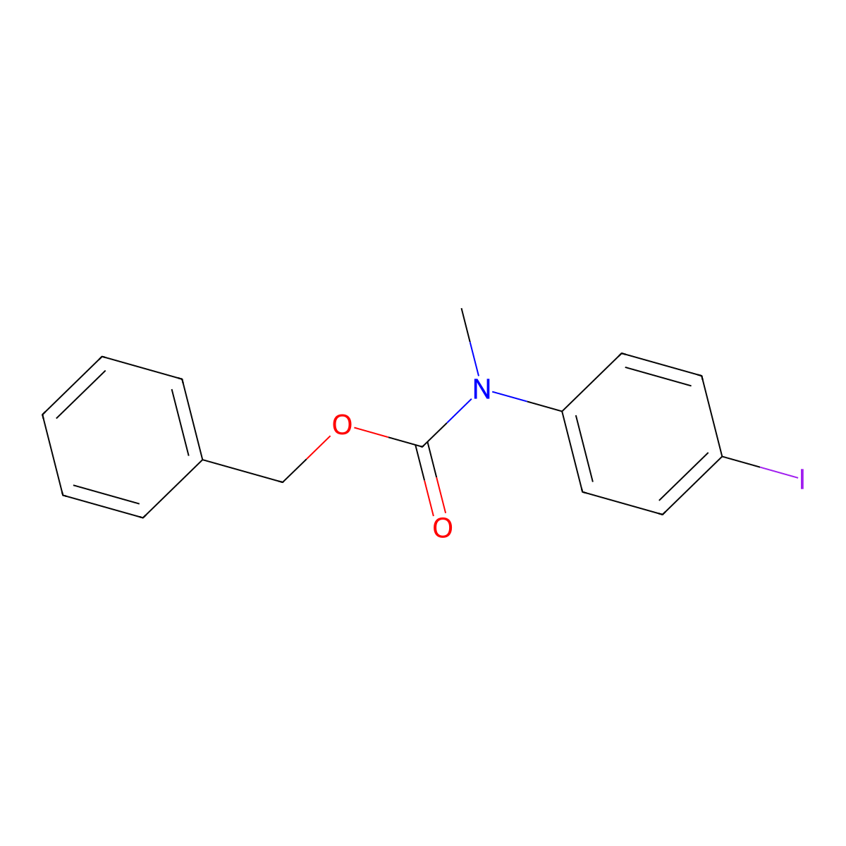 benzyl N-(4-iodophenyl)-N-methylcarbamate molecular structure, CAS 224635-46-5