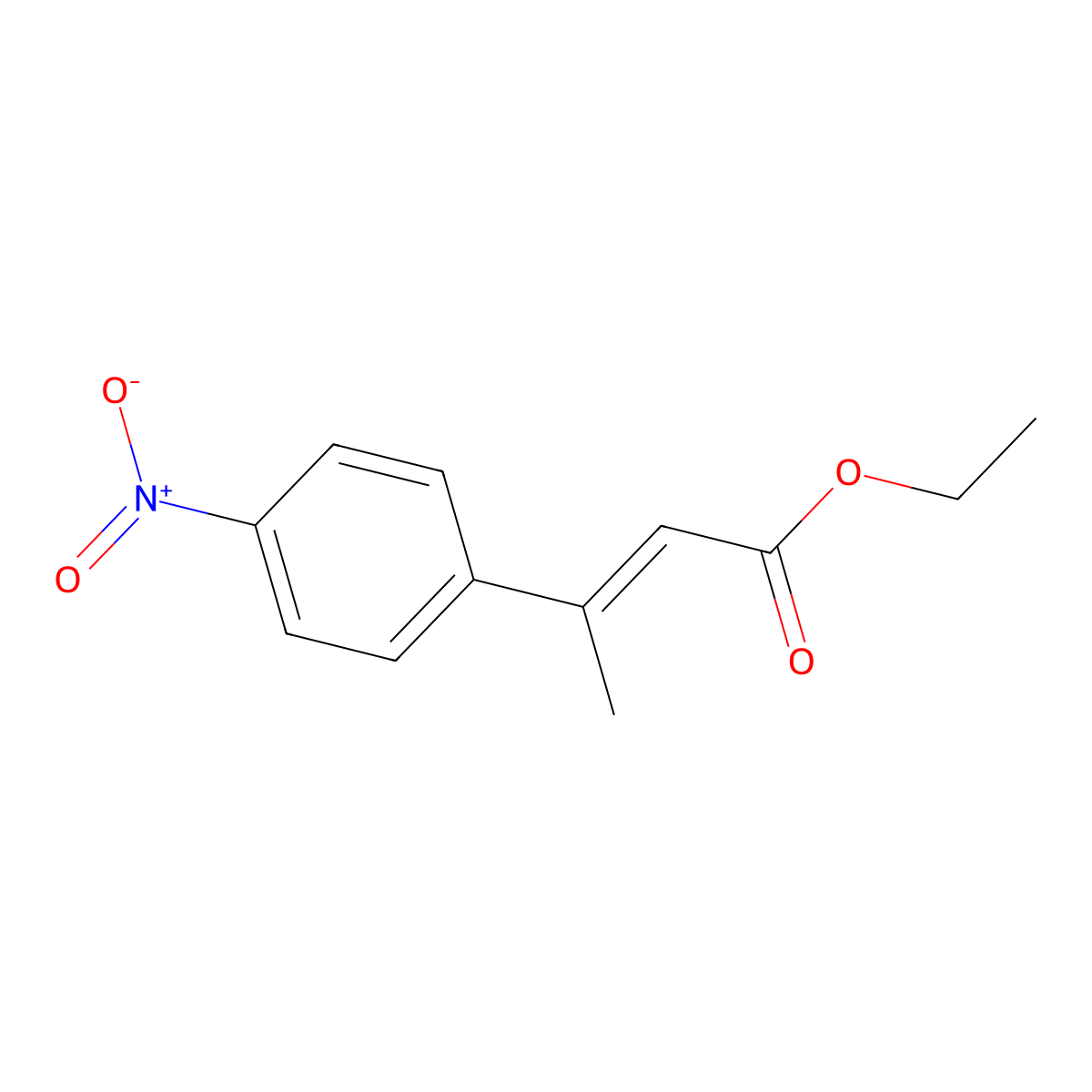 Ethyl 3-(4-nitrophenyl)but-2-enoate molecular structure, CAS 224635-61-4
