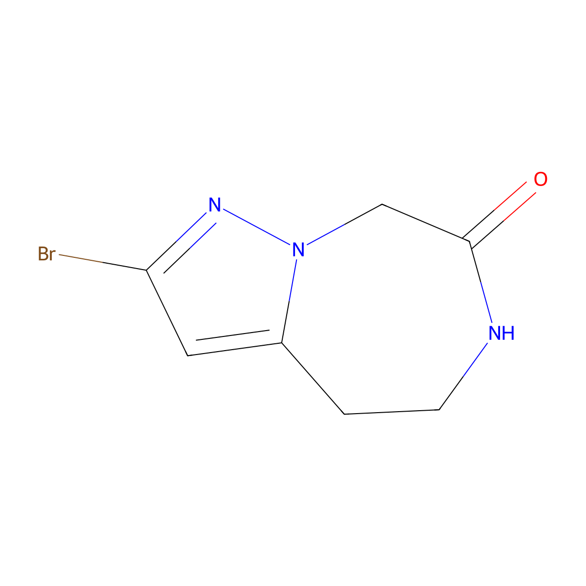 2-Bromo-4,5,6,8-tetrahydropyrazolo[1,5-d][1,4]diazepin-7-one molecular structure, CAS 2246364-68-9