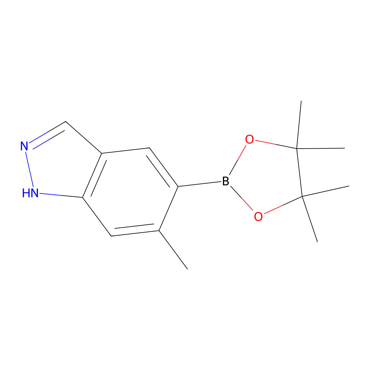6-Methyl-5-(4,4,5,5-tetramethyl-1,3,2-dioxaborolan-2-YL)-1H-indazole molecular structure, CAS 2246367-40-6