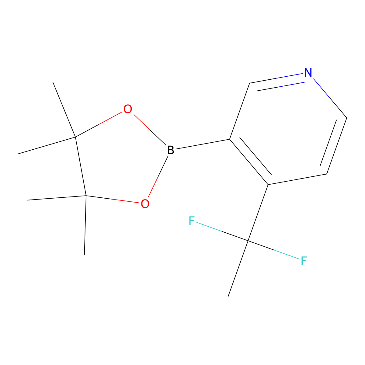 4-(1,1-Difluoroethyl)-3-(4,4,5,5-tetramethyl-1,3,2-dioxaborolan-2-yl)pyridine molecular structure, CAS 2246367-90-6