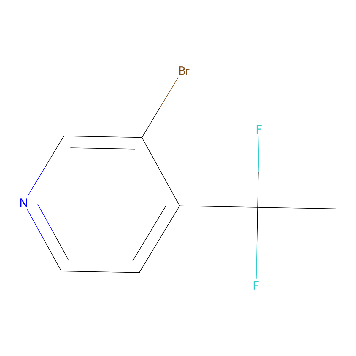 3-Bromo-4-(1,1-difluoroethyl)pyridine molecular structure, CAS 2246373-31-7