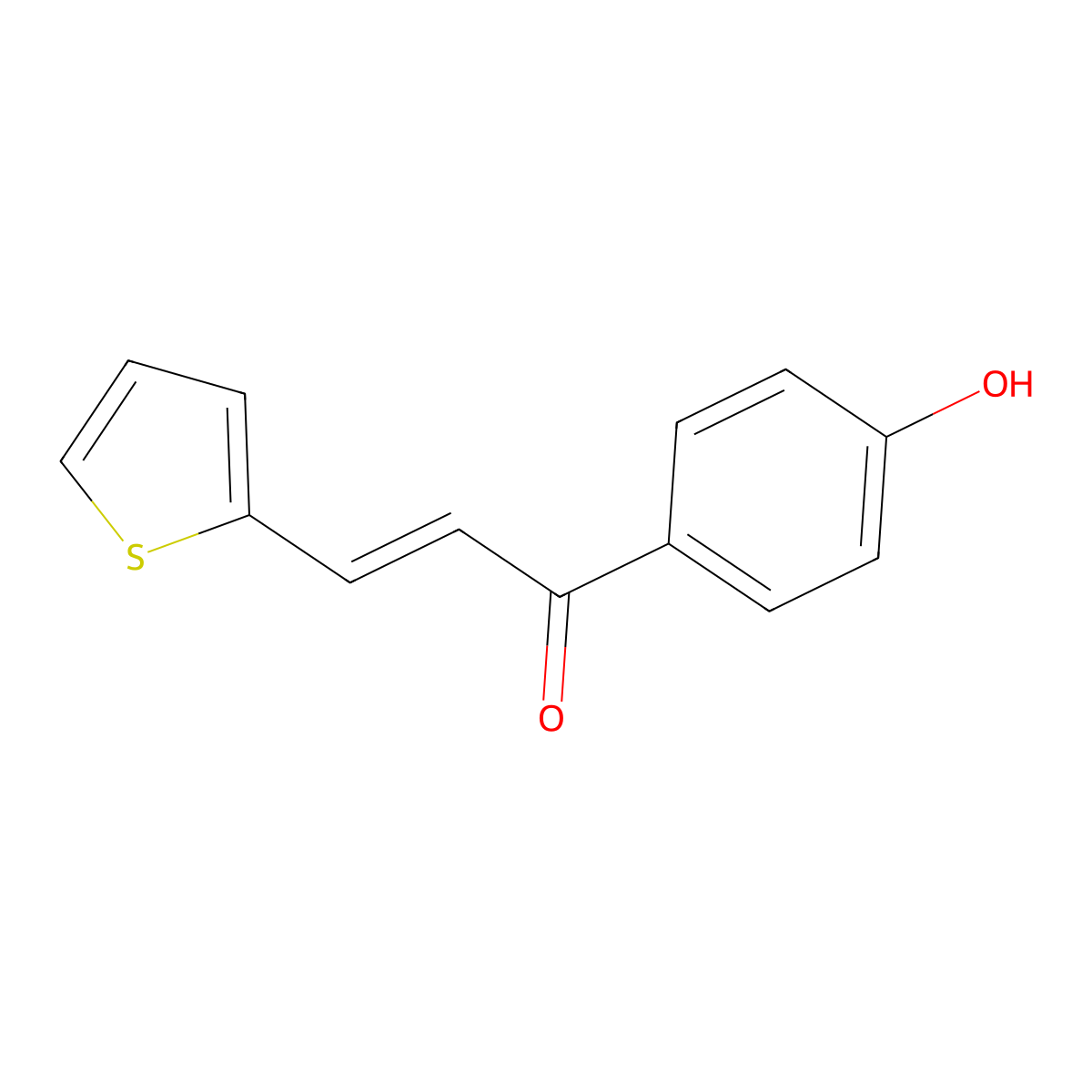 1-(4-Hydroxyphenyl)-3-(2-thienyl)-2-propen-1-one molecular structure, CAS 224638-42-0